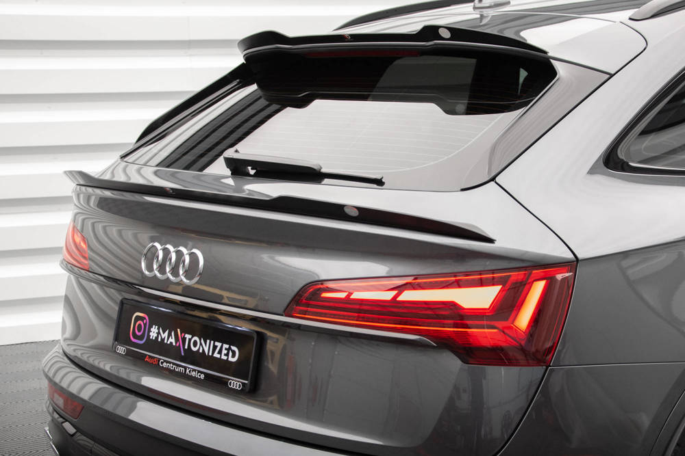 Spoiler passend voor Audi Q5 S-Line & SQ5 Sportback Facelift 2020 - Maxton Glans Zwart