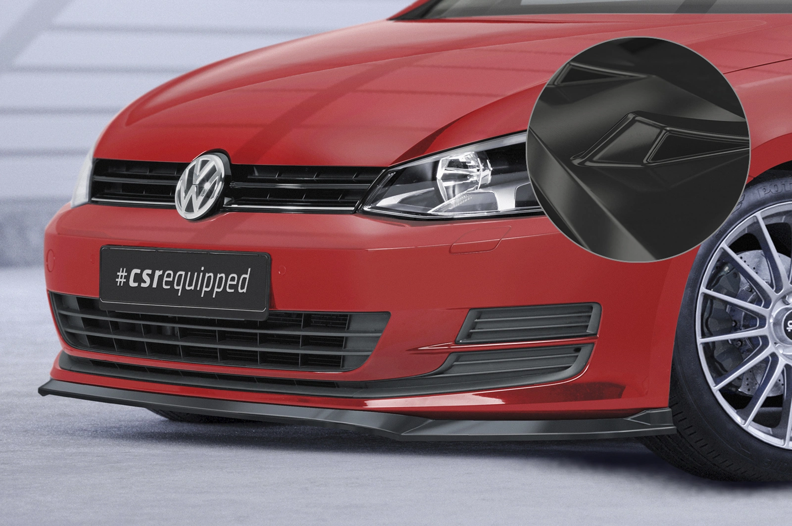 Voorspoiler passend voor VW Golf 7 Glans Zwart (08/2012 - 2017, pre-Facelift) van CSR Automotive