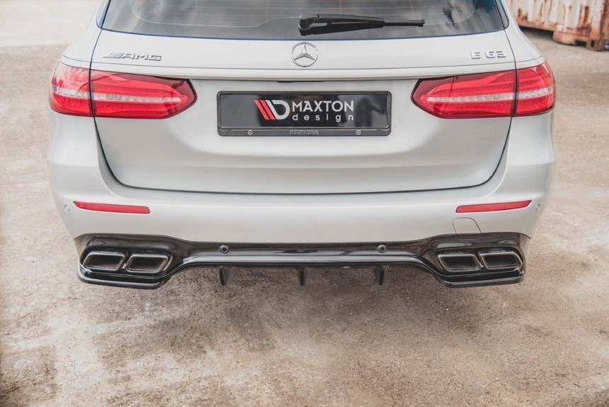 Diffuser passend voor Mercedes E63 AMG Estate W213 Maxton Design glans zwart