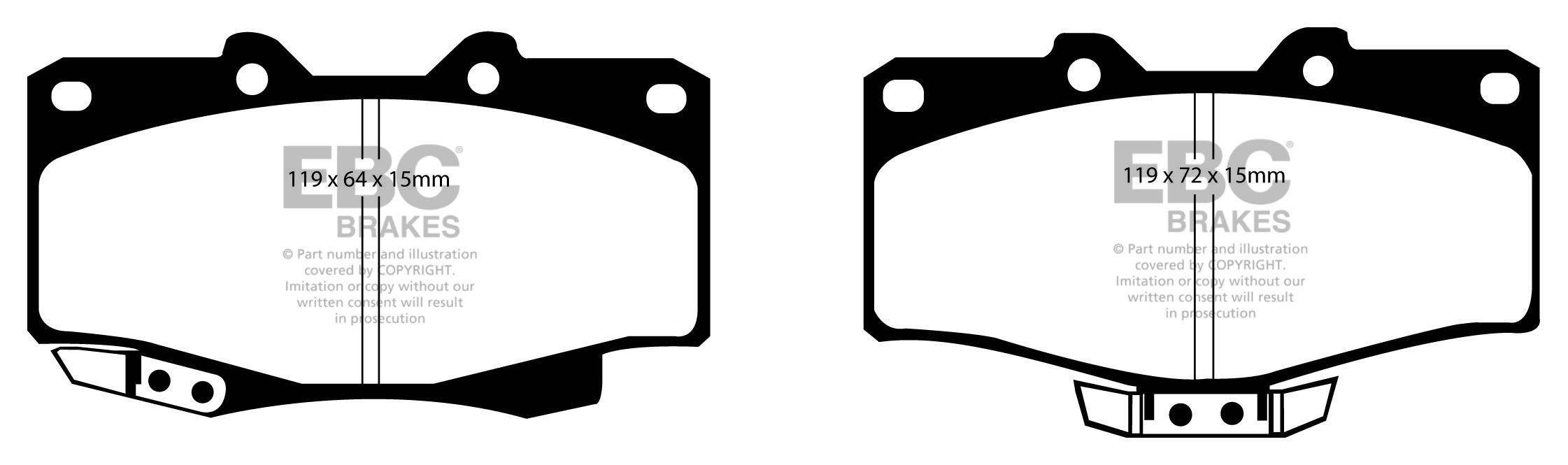 EBC Brakes TOYOTA BEDRIJFSWAGEN Hi-Lux 2.5 TD (KDN165) 2001-2006