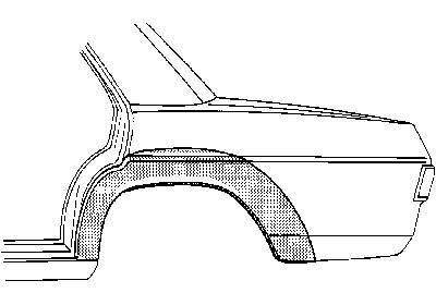 spatbordrand, links Mercedes W114/W115, 1968-1975
