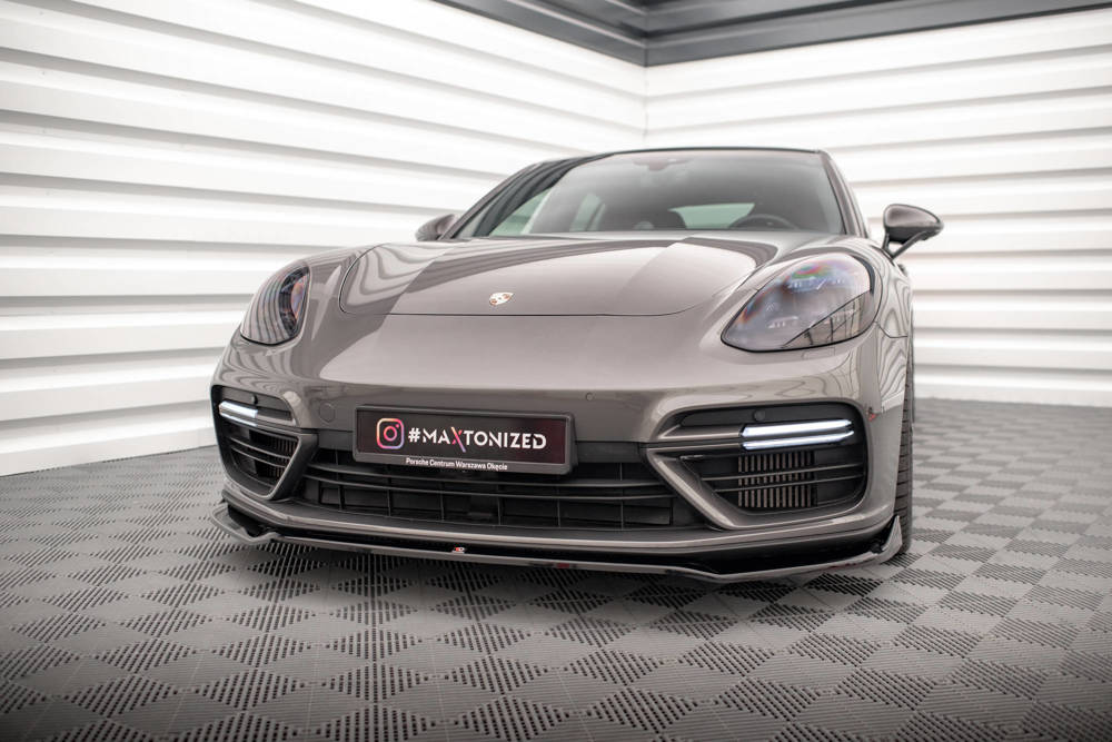 Voorspoiler V.2 Porsche Panamera E-Hybrid 971 Maxton Glans Zwart