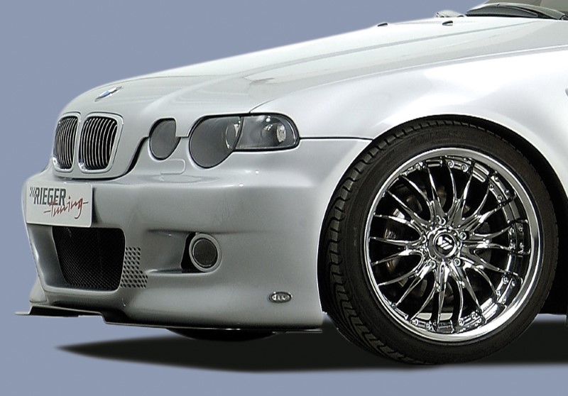 Voorspoiler voor Voorbumper passend voor BMW E46 Compact M3-Look Rieger met e