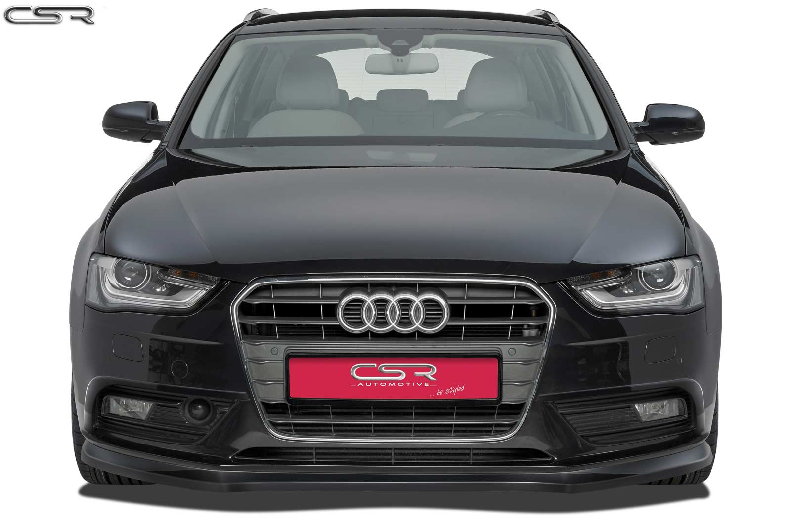 Voorspoiler passend voor Audi A4 B8 Glans Zwart – 11/2011–2015