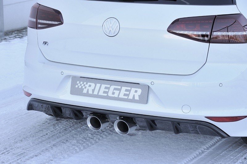 Achterbumper Diffusor Glossy Black Rieger VW Golf R 7