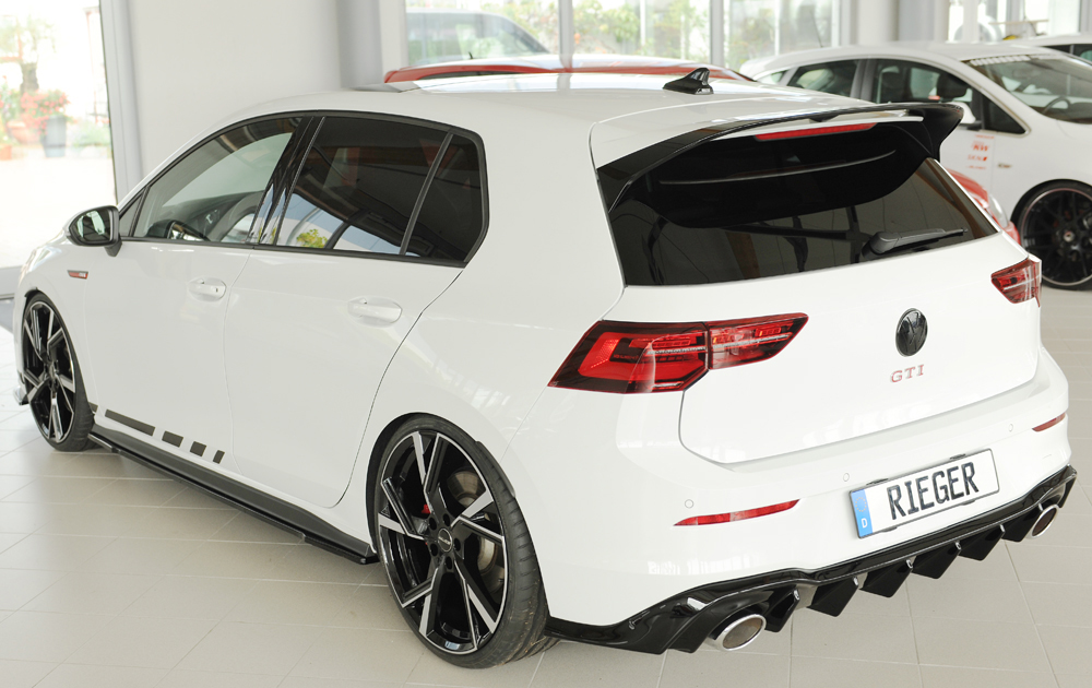 Zijskirts passend voor Volkswagen Golf 8 GTI GTE GTD GTI Clubsport Rieger Glans Zwart