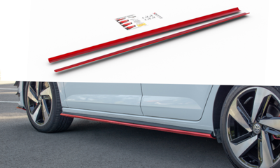 Zijskirts passend voor VW Polo MK6 GTI Glans Zwart