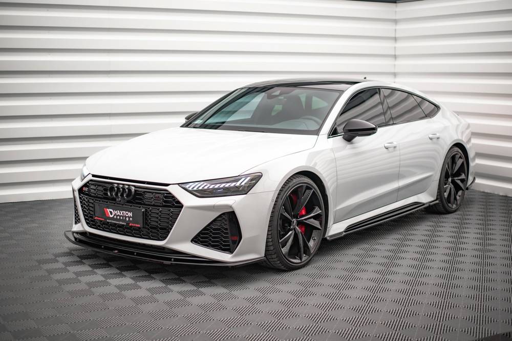 Voorspoiler V.2 Audi RS6 / RS7 C8 Maxton Glanzend Zwart