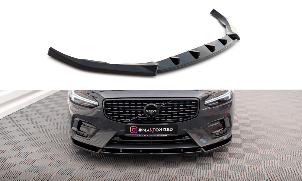 Voorspoiler Volvo V90 R-Design 2016 - 2020 Maxton Glans Zwart