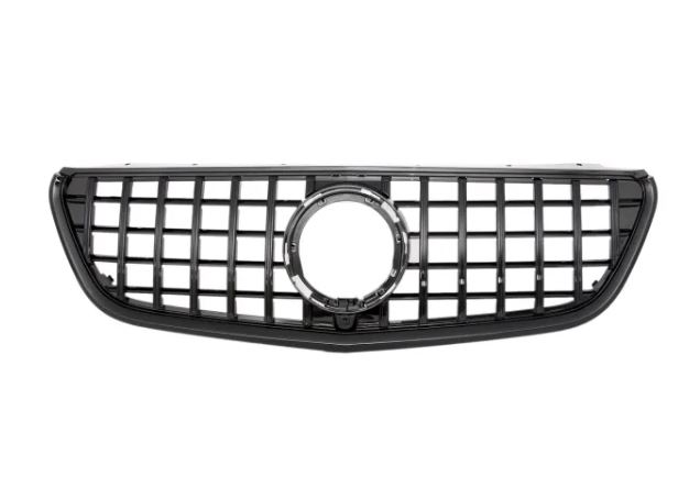 Grill passend voor Mercedes V-Class W447 Facelift AMG-Line (2019-..) GTR Zwart