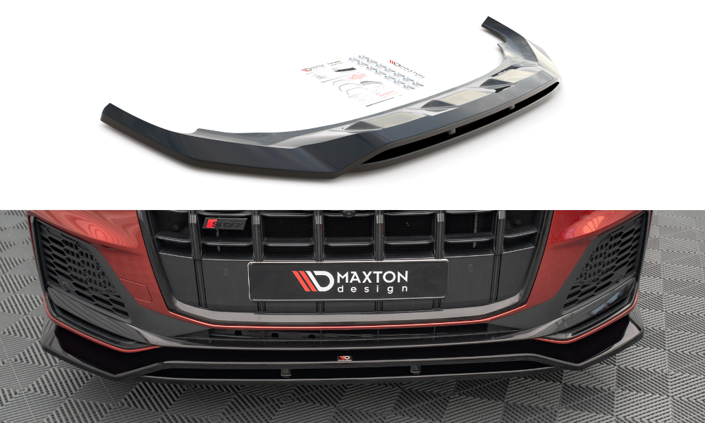 Voorspoiler passend voor Audi SQ7 / Q7 S-Line FL Maxton Glans Zwart
