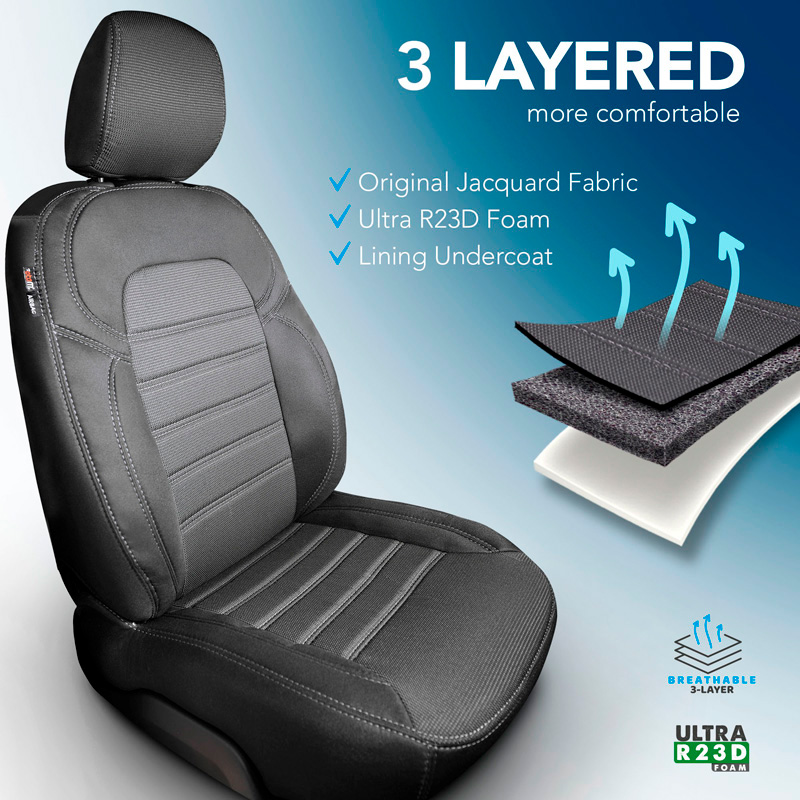Original Design Stoffen Stoelhoezenset 1+1  Opel Movano C 2022-