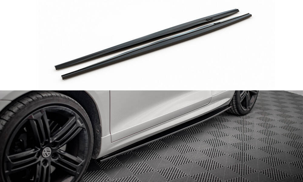 Zijskirts passend voor Volkswagen Scirocco R Maxton Glans Zwart