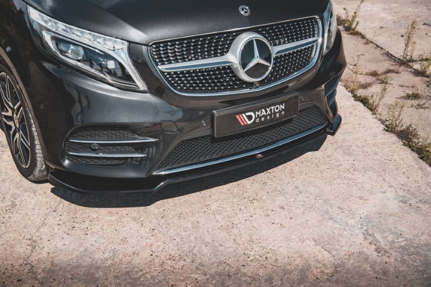 Voorspoiler passend voor Mercedes V-Klasse W447 AMG-Line Maxton Design glans zwart v.4