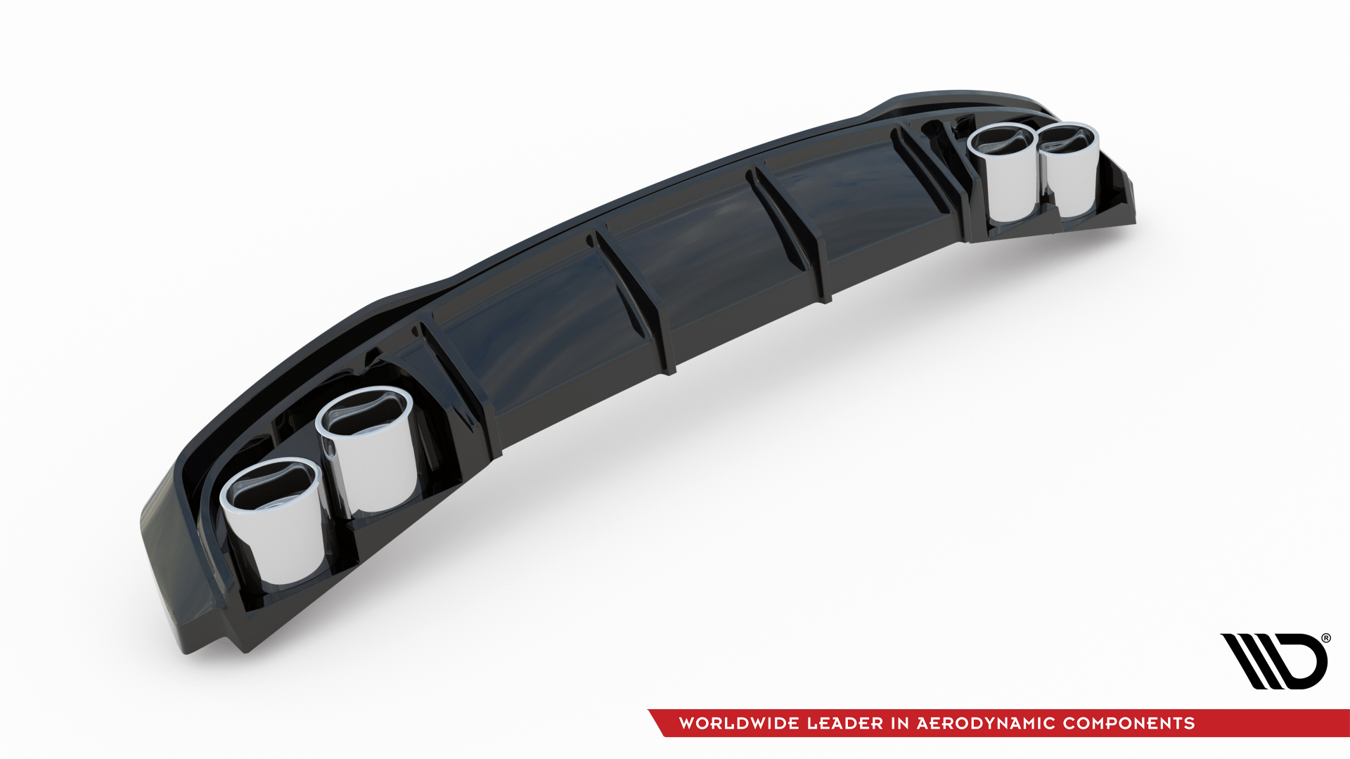 Diffuser passend voor Audi S3 Sedan 8Y Maxton Glans Zwart met sierstukken Chroom
