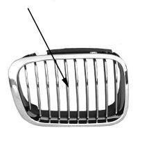 grille, chroom, zwart binnenwerk, links BMW 3 serie E46, 1998-20