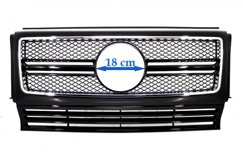 Grill passend voor Mercedes W463 G-Klasse 90-14 G65 A-Design Piano Zwart/Chroom