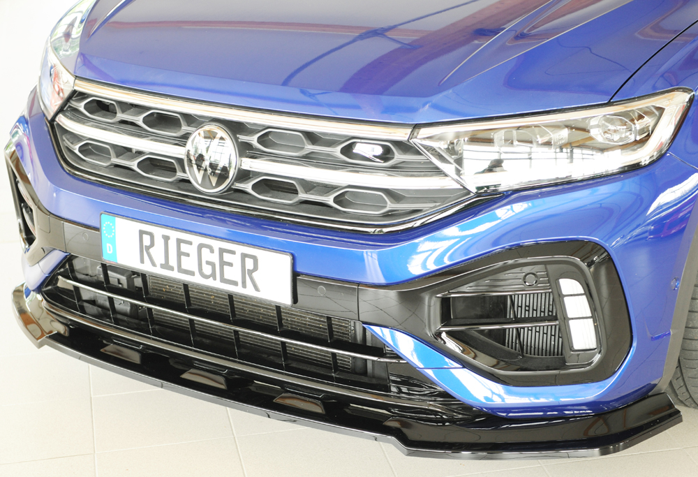Voorspoiler passend voor VW T-Roc A1 R/R-line 2022- Rieger Glossy black