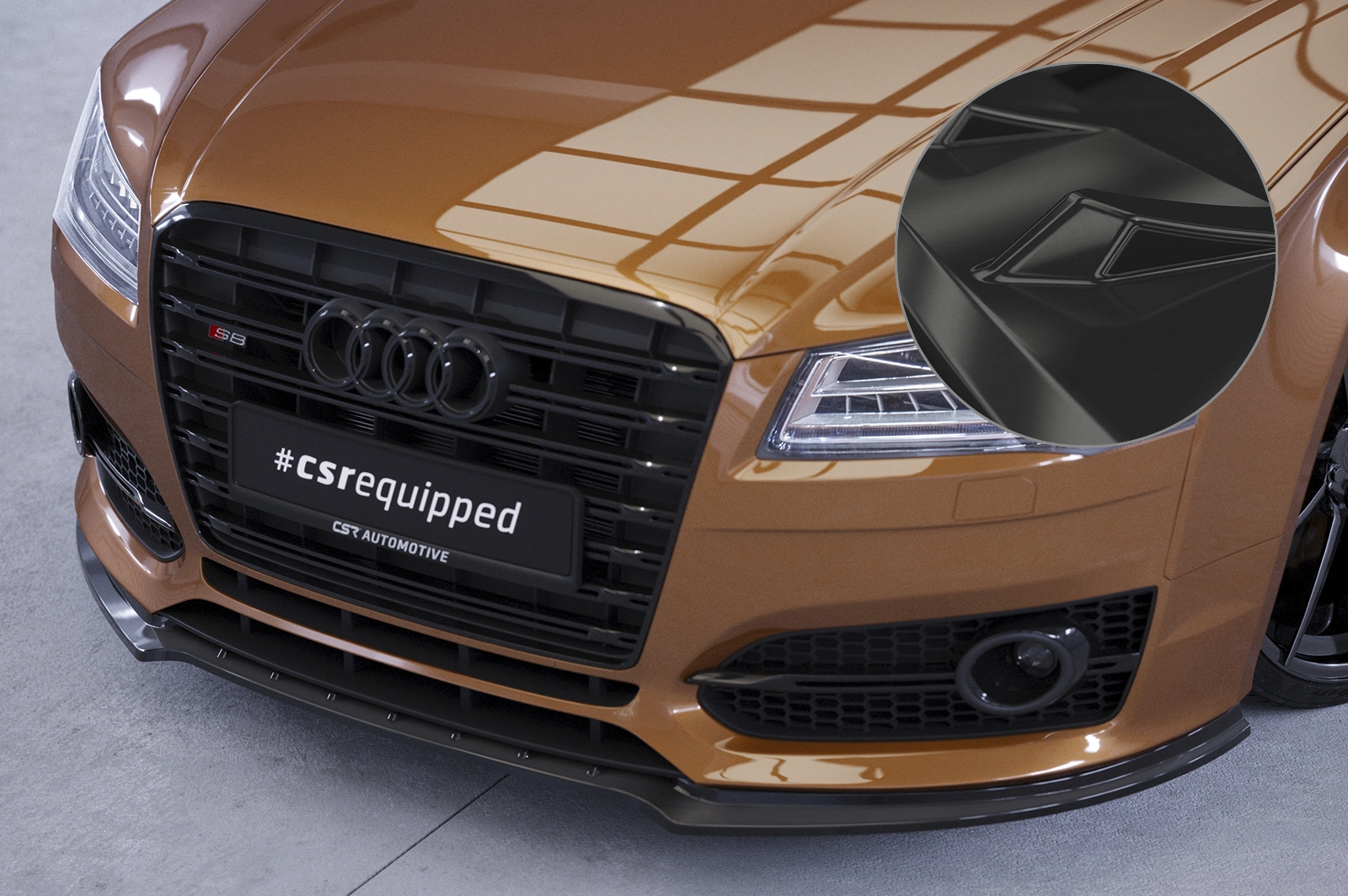 Voorspoiler passend voor Audi S8 / S8 Plus D4 (Typ 4H) glans zwart – 2013–2017