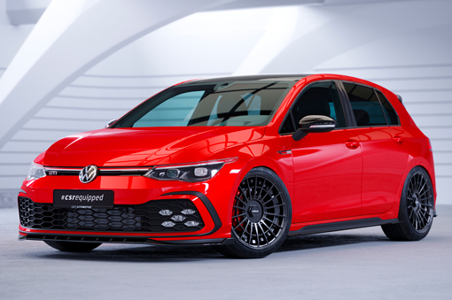 Voorspoiler passend voor Volkswagen Golf 8 GTI GTD GTE R-Line CSR Glans Zwart