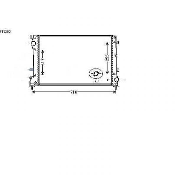 Radiator FIAT 500 07->> 620x395x27 1.4 99 Kw +/-AC