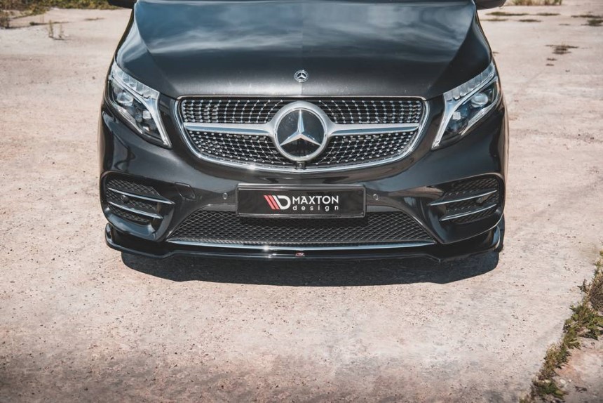Voorspoiler passend voor Mercedes V-Klasse W447 AMG-Line Maxton Design glans zwart v.4