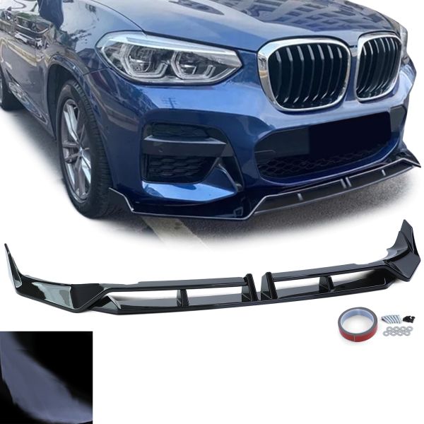 Voorspoiler passend voor BMW X3 M pakket G01 21+ Glans Zwart