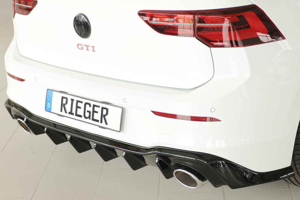 Diffuser passend voor Volkswagen Golf 8 GTI Clubsport Rieger Glans Zwart