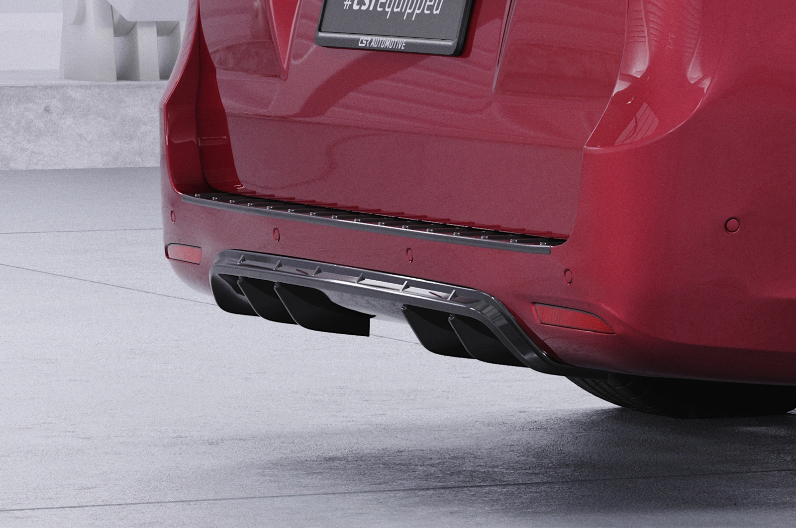 Diffuser passend voor Mercedes V-Klasse W447 Glans Zwart