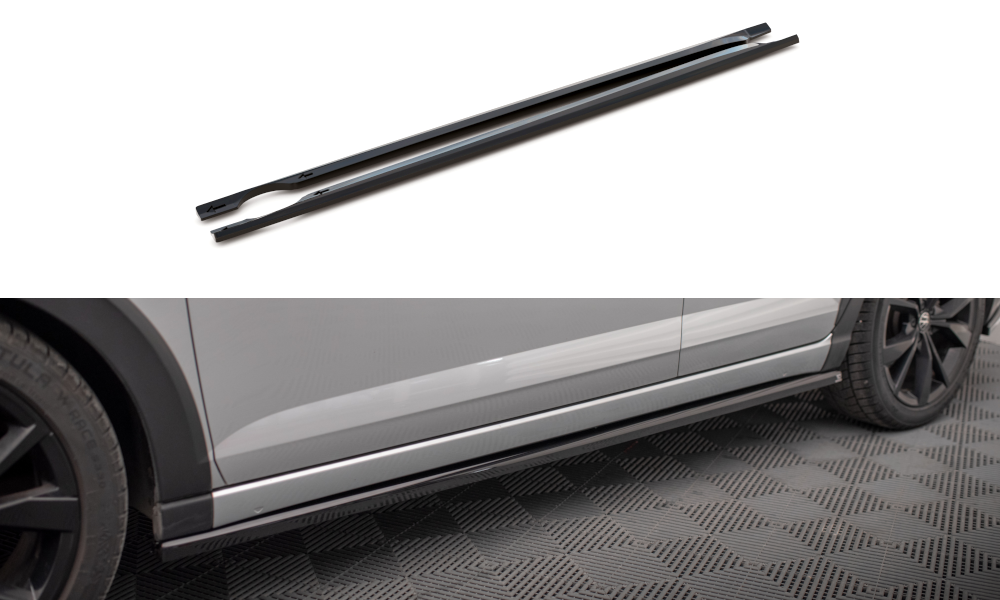 Zijskirts passend voor Volkswagen Taigo R-Line Maxton Glans Zwart