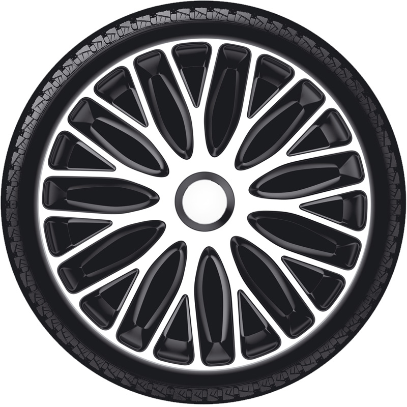 4-Delige Wieldoppenset Mugello 14-inch wit/zwart