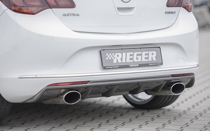 Achterbumper Diffuser Carbon-look Rieger Opel Astra J 5-deurs (2-uitspari