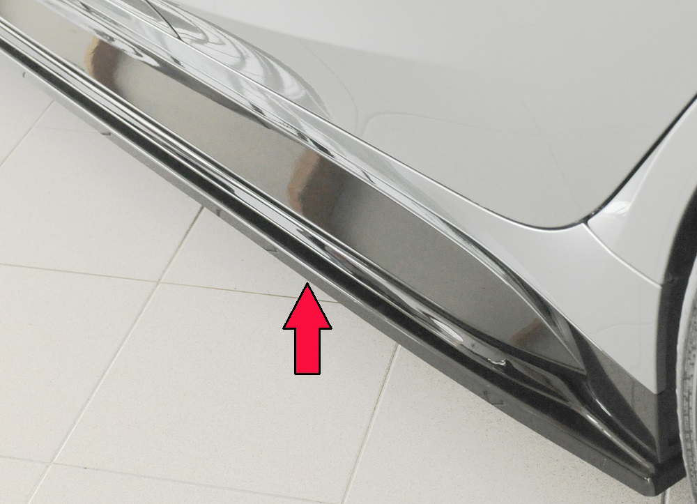 Zijskirts passend voor BMW 3-series G80 M3 (G234M): 03.2021 glans zwart