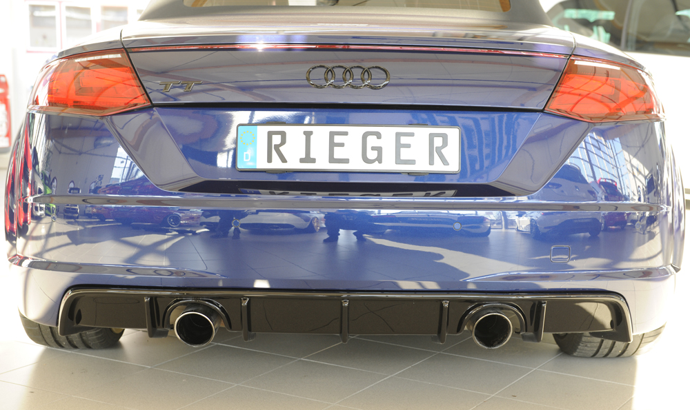 Diffuser passend voor Audi TT 8J-FV 8S 14-22 Rieger Glans Zwart
