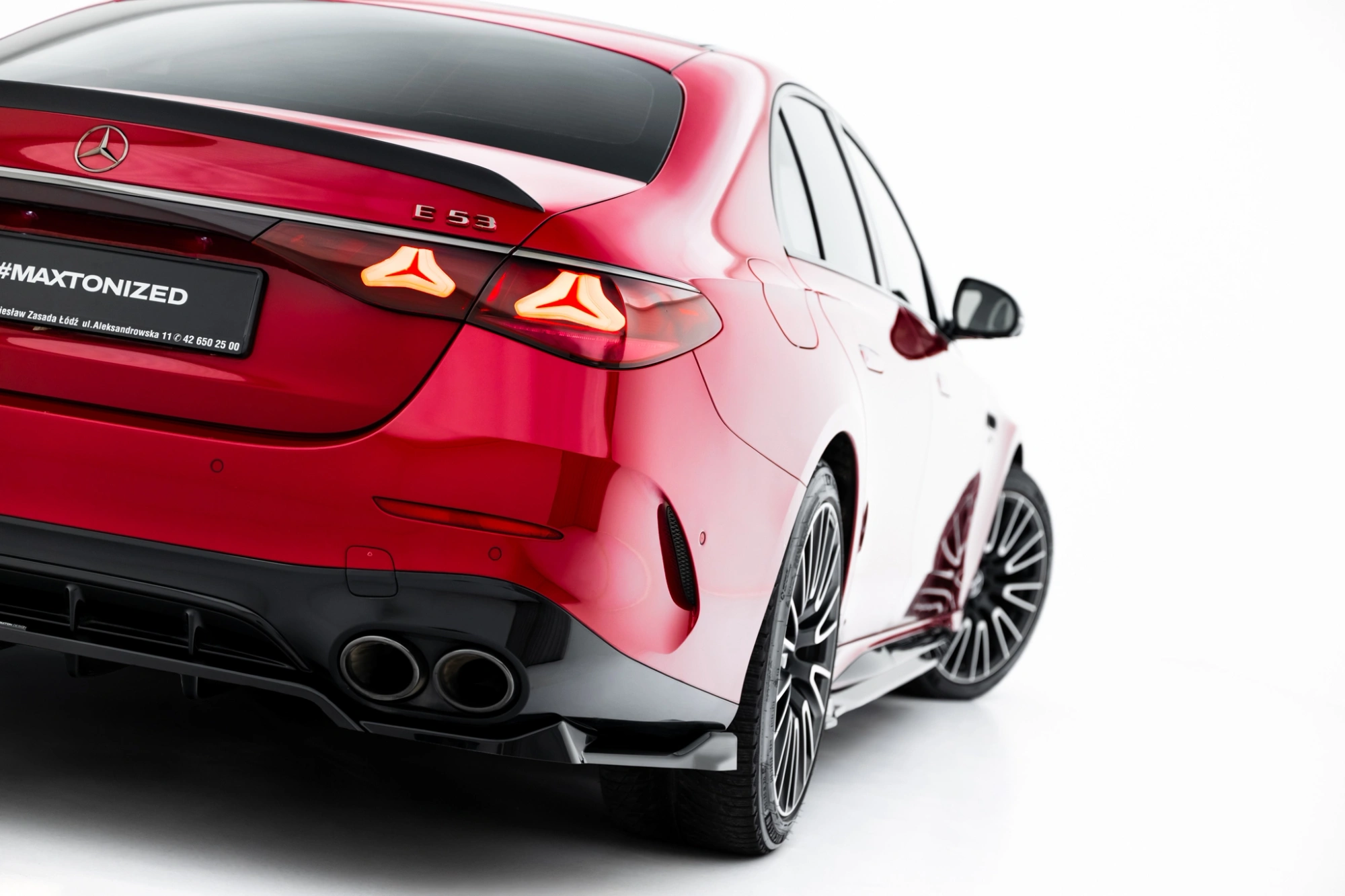 Diffuser passend voor Mercedes-AMG E53 Sedan / Estate W214 Maxton Glans Zwart