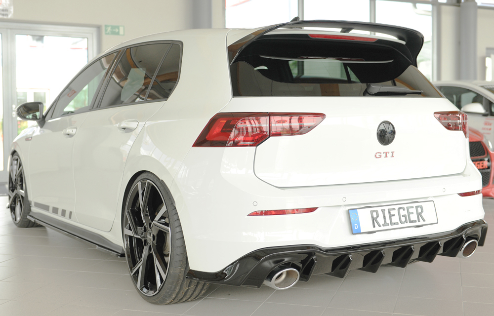Diffuser passend voor Volkswagen Golf 8 GTI Clubsport Rieger Glans Zwart