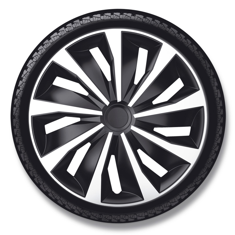 4-Delige Wieldoppenset Grip 13-inch zilver/zwart