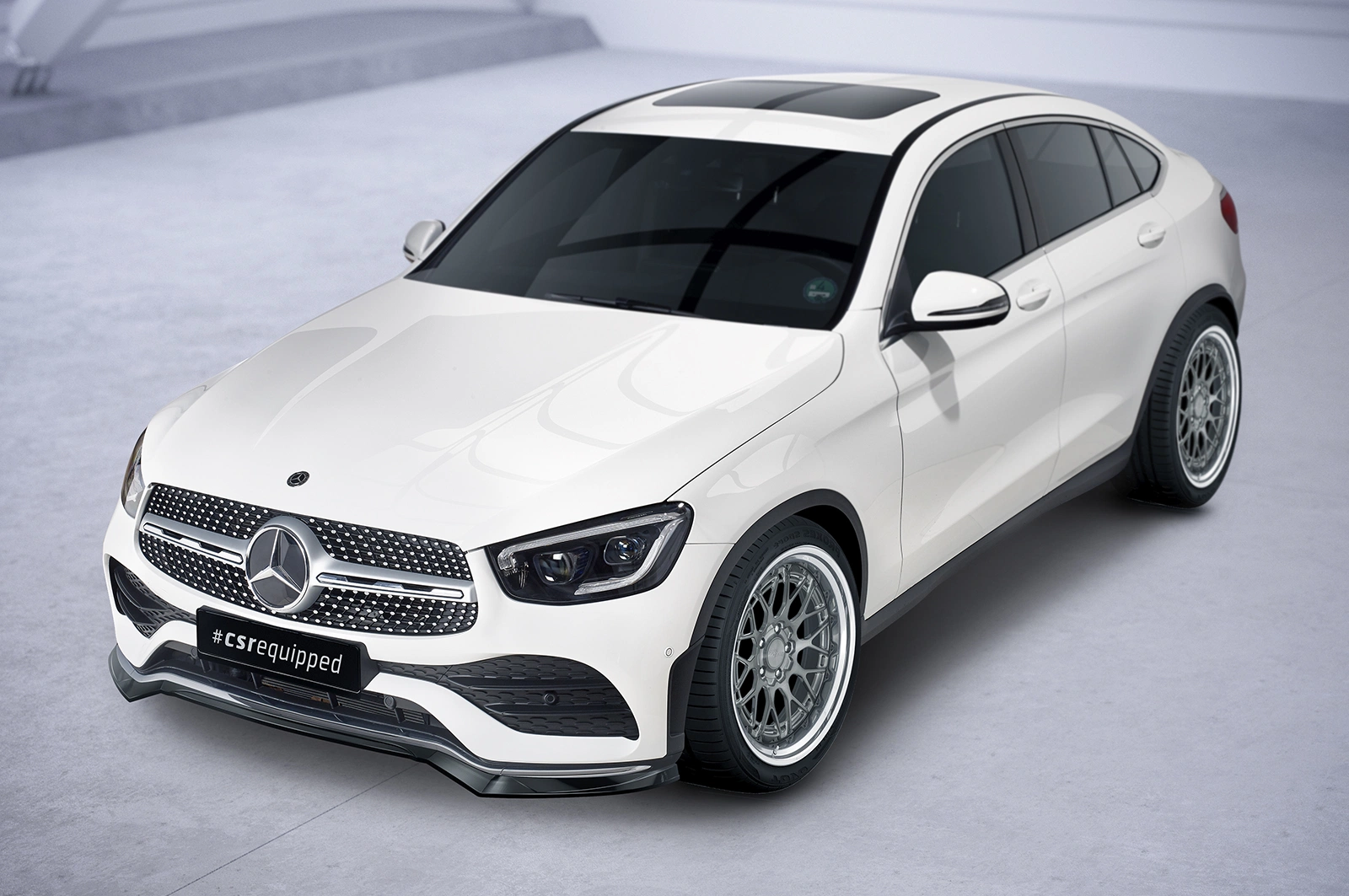 Voorspoiler passend voor Mercedes-Benz GLC (C253/X253) AMG-Line glans zwart