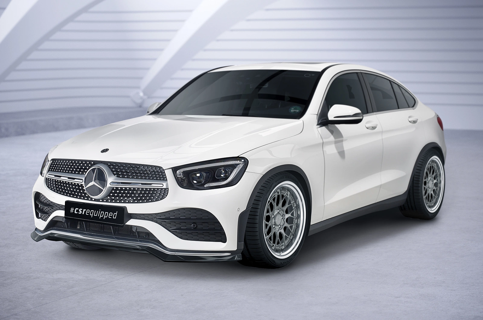 Voorspoiler passend voor Mercedes-Benz GLC (C253/X253) AMG-Line glans zwart