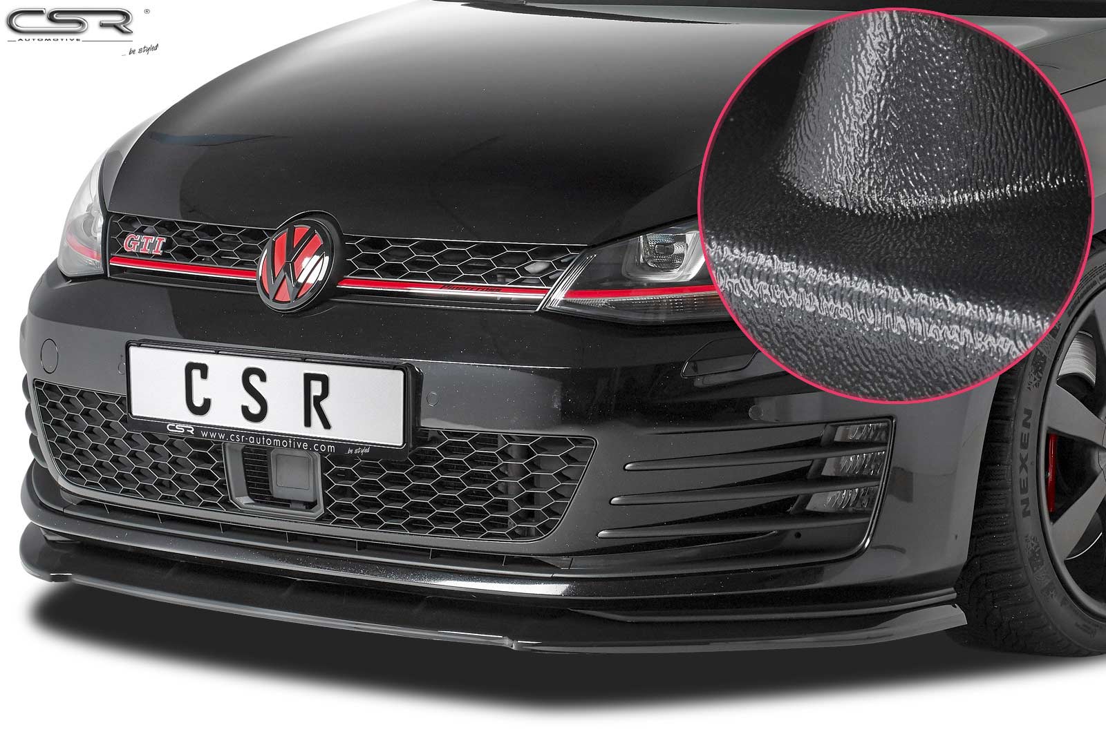 Voorspoiler passend voor VW Golf VII GTI Mat Zwart