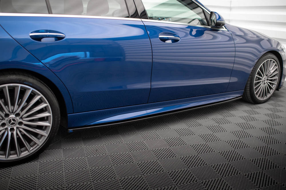 Zijskirts passend voor Mercedes C Klasse AMG Pakket / C43 AMG W206 Maxton Glans Zwart