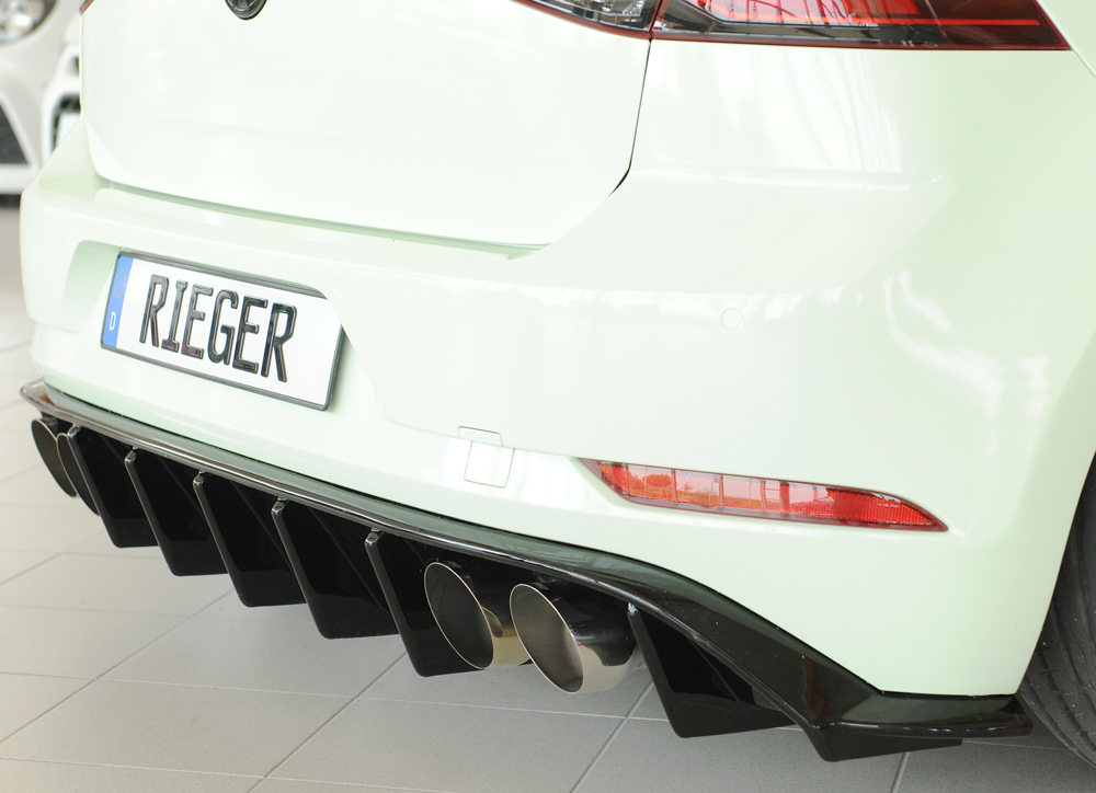 Diffuser passend voor Volkswagen Golf 7 R FL Rieger Glans Zwart