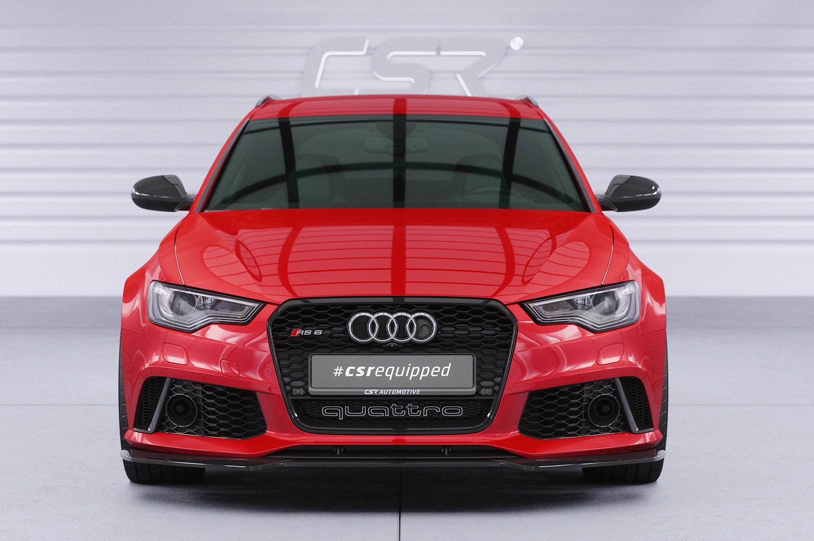 Voorspoiler passend voor Audi RS6 C7 Glans Zwart (2013-2018)