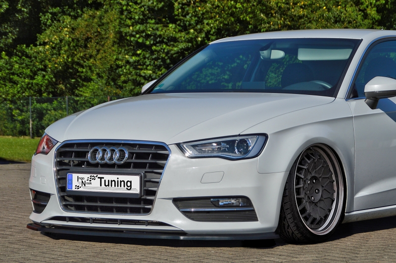Voorspoiler passend voor Audi A3 8V Sportback Glans Zwart