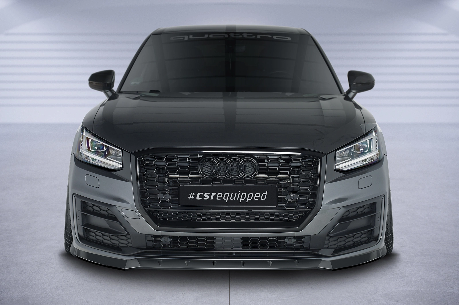 Voorspoiler passend voor Audi Q2 (Typ GA) S-Line glans zwart