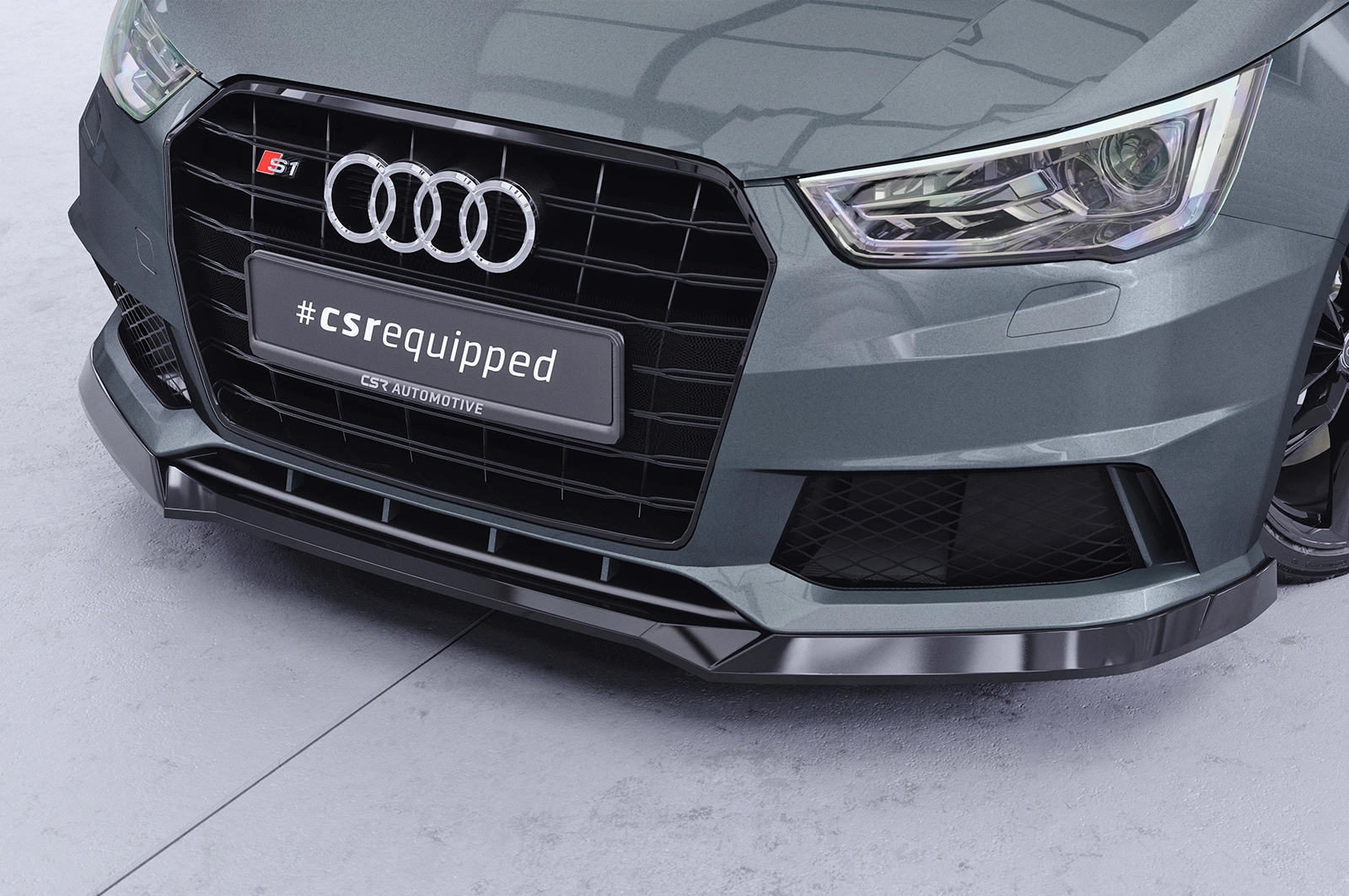 Voorspoiler passend voor Audi S1 8X glans zwart