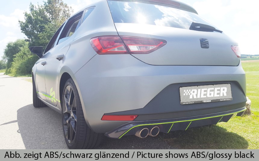 Diffuser passend voor Seat Leon F5 FR Rieger dubbele uitlaat links carbon-look