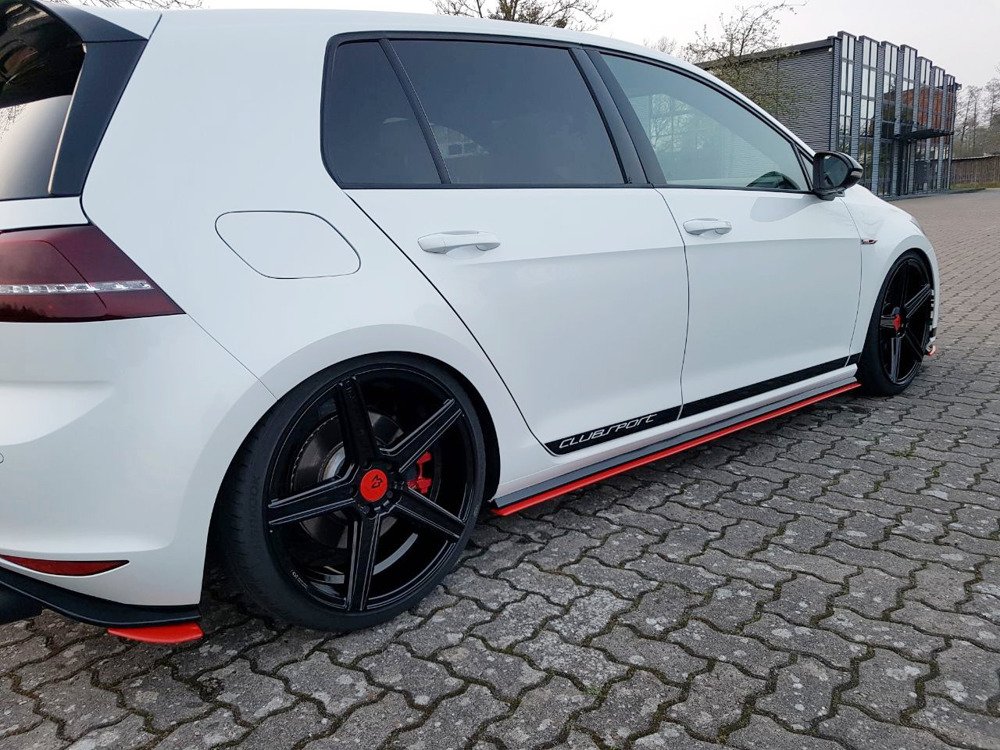 Zijskirts passend voor VW Golf 7 GTI Clubsport Glans Zwart
