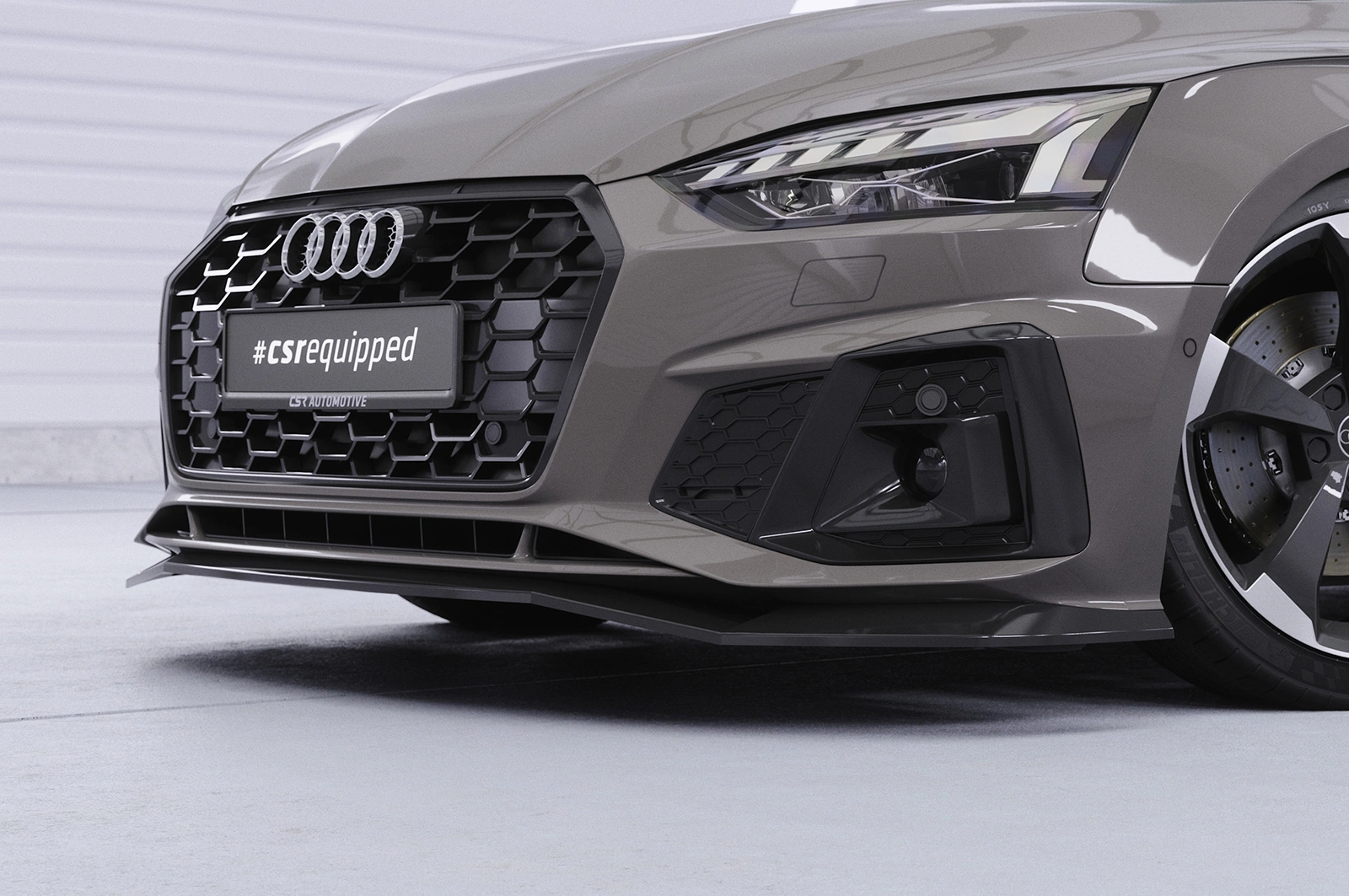 Voorspoiler passend voor Audi A5 F5 Sportback glans zwart