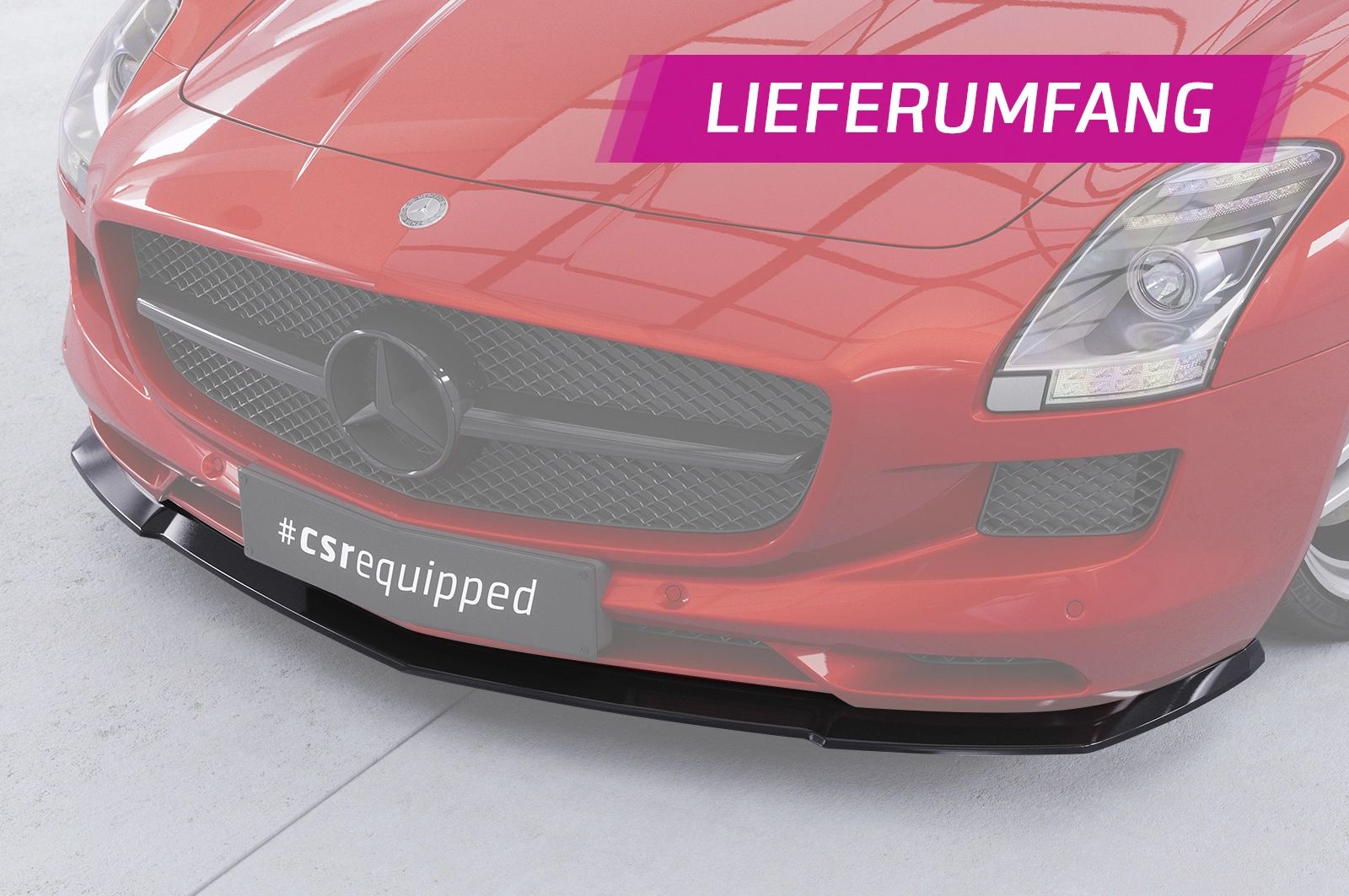 Voorspoiler passend voor Mercedes-Benz SLS AMG (197) glans zwart – 2009–06/2014